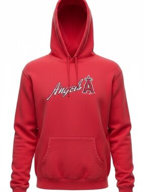 Women’s Los Angeles Angels Red Baseball Sport Logo Hoodie Pullover size xl